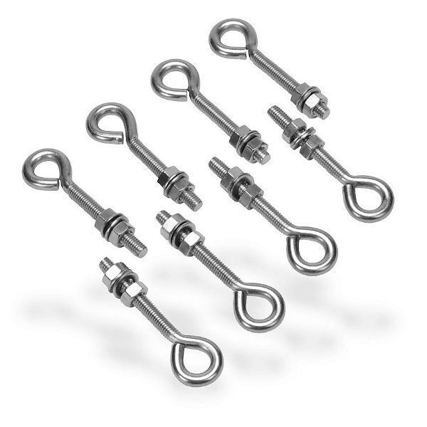Eyebolt, Galvanized, 130mm, 8 Pack