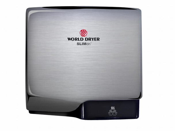 L-973A SLIMdri Automatic Hand Dryer, 70 cfm Flow Rate, 950/775 W Power Rating, 110 to 120/208/220 to 240 V AC, 8.3/3.7/4.1 A, Silver