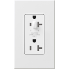 Architectural, half dimming, tamper resistant receptacle (Gloss), 20A/125V in white