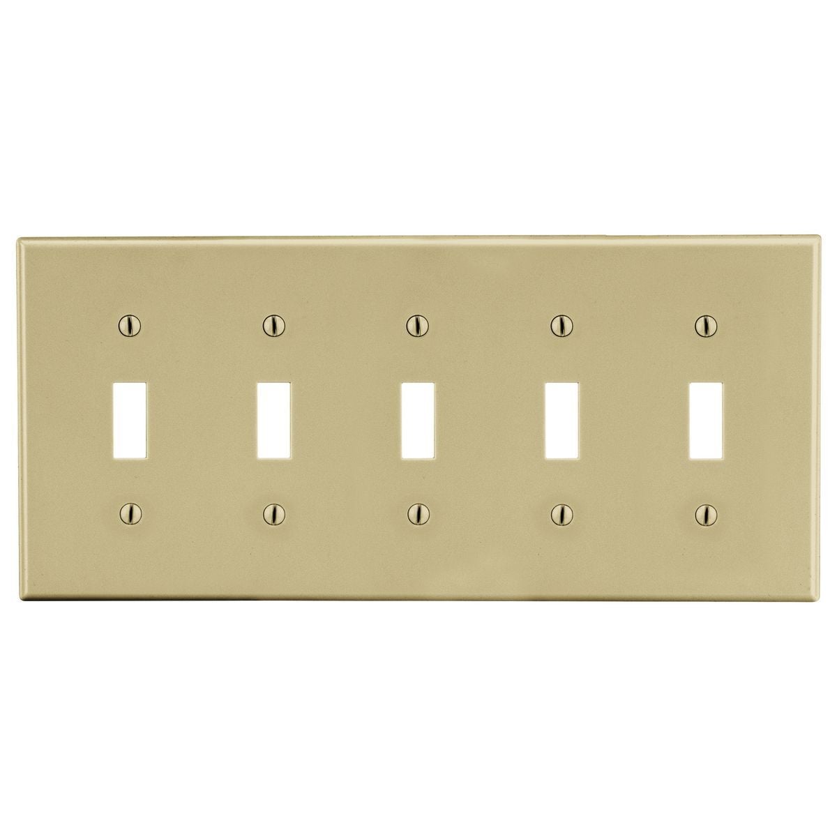 P5I Non-Metallic Standard Wall Plate, 5 Gangs, 10.12 in W x 4.63 in H, Polycarbonate Thermoplastic, Ivory