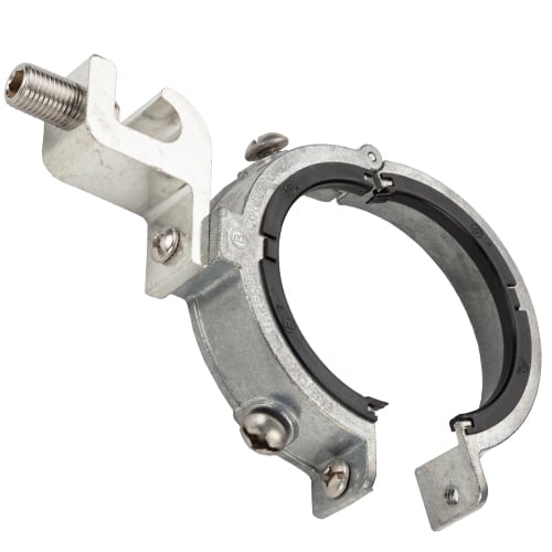 SGBTL38840 Bridgeport Mighty-Rite Grounding Insulated Threadless Split Bushing With Stainless Steel Hardware, UV Stabilized Insulators, 3 in Trade, 6 AWG Wire Min, 250 kcmil Wire Max, 2.87 in Dia, Die Cast Zinc