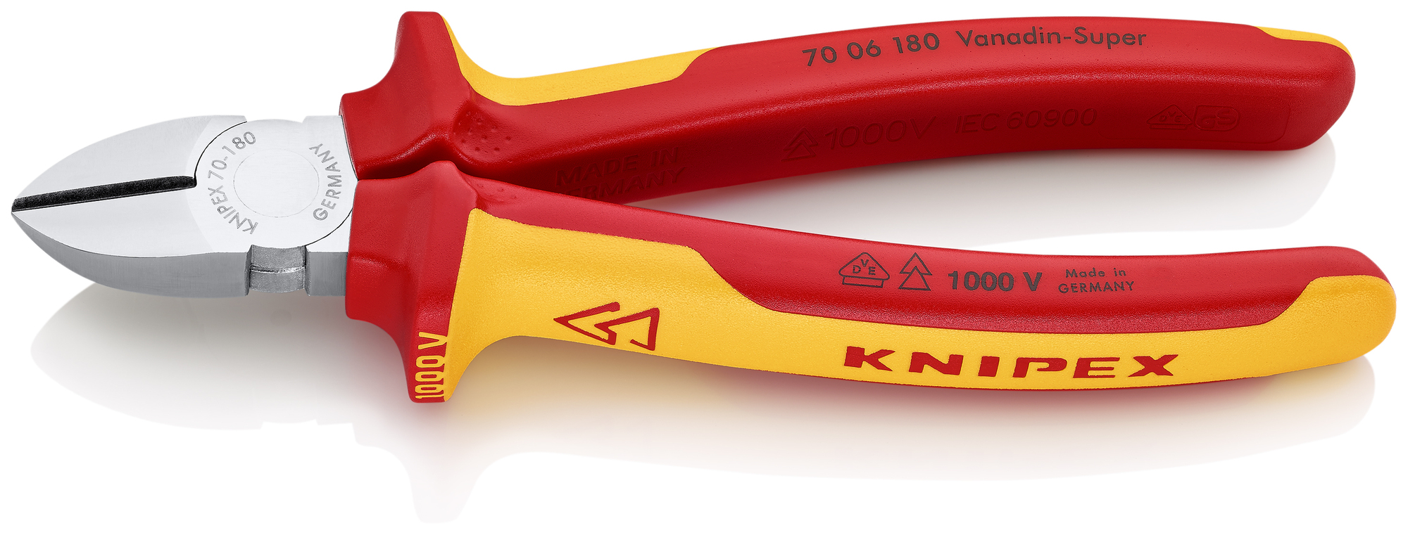 Diagonal Cutters-1000V Insulated, 7 1/4 in., Multi-Component, VDE