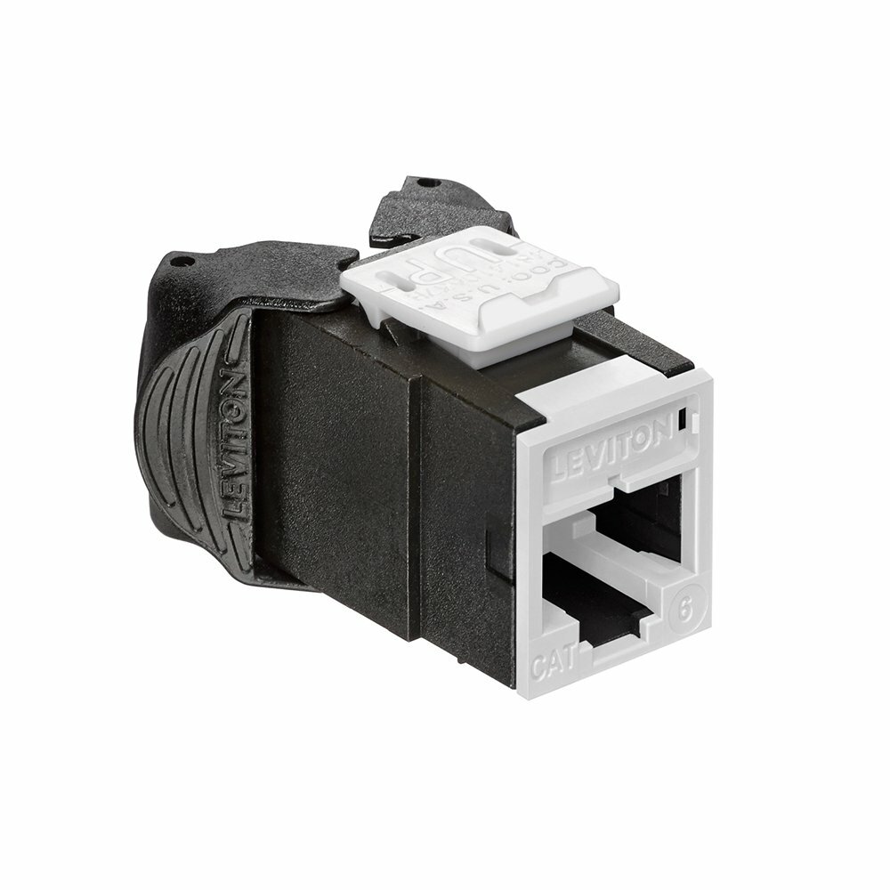 61UJK-RW6 Atlast-X1 QuickPort Component Rated Standard UTP Connector, Cat 6 Module, Flush Mount, 1 Port, White