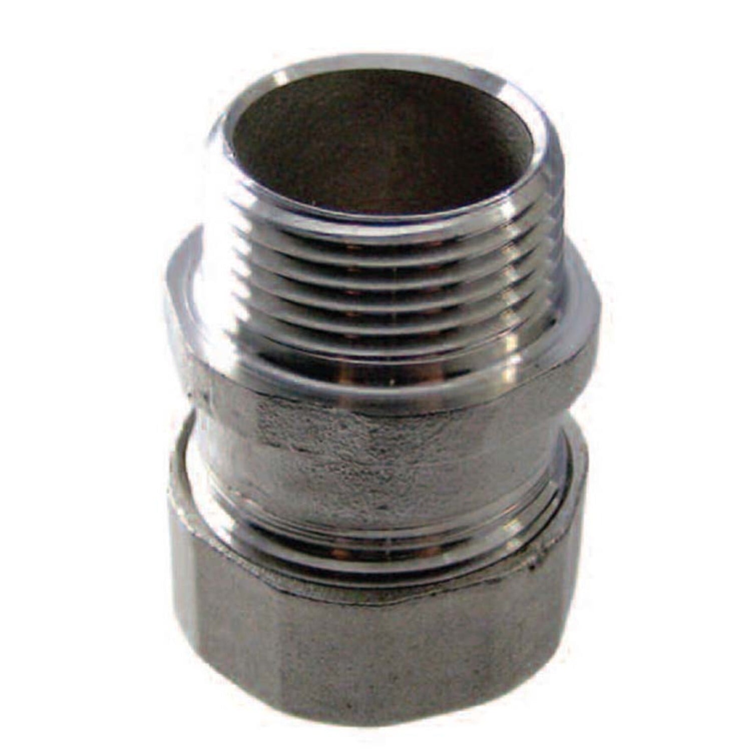 S21000MC00 Compression Male Conduit Connector, 1 in Trade, For Use With EMT Conduits, 316 Stainless Steel, #4 Polished