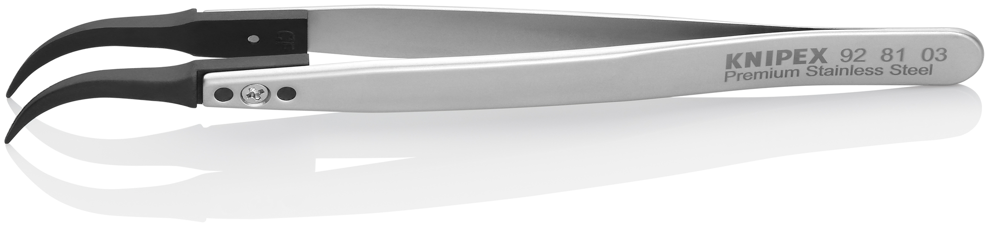 Premium Stainless Steel Gripping Tweezers-60°Angled-Pointed Tips, 5 1/4 in., 0.40 mm TT, 0.70 mm TW