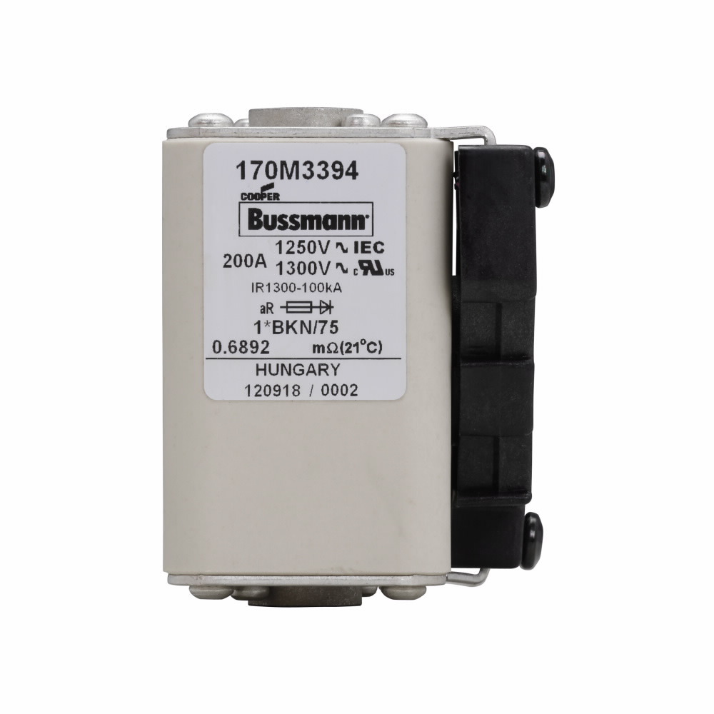 170M3394 Semi-Conductor High Speed Fuse, 200 A, 690/700 V, 100 kA Interrupt, Class: AR, Square Body