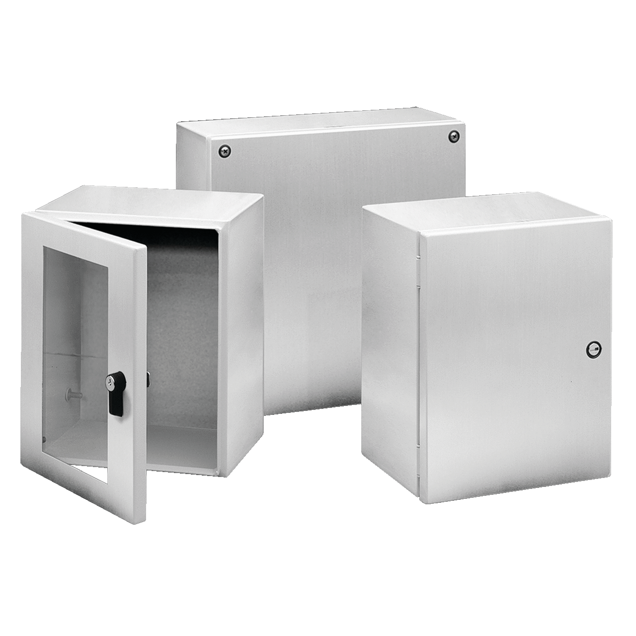LHC151512SS InLine A54S Instrumentation Enclosure, 150 mm L x 150 mm W x 120 mm D, NEMA 4X/IP66 NEMA Rating, 304 Stainless Steel