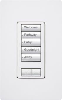 RRD-W5BRL-MN seeTouch LED+ Wall Keypad for RA3 Systems, 5-Button with Raise/Lower, Neutral Required, 120V, Midnight