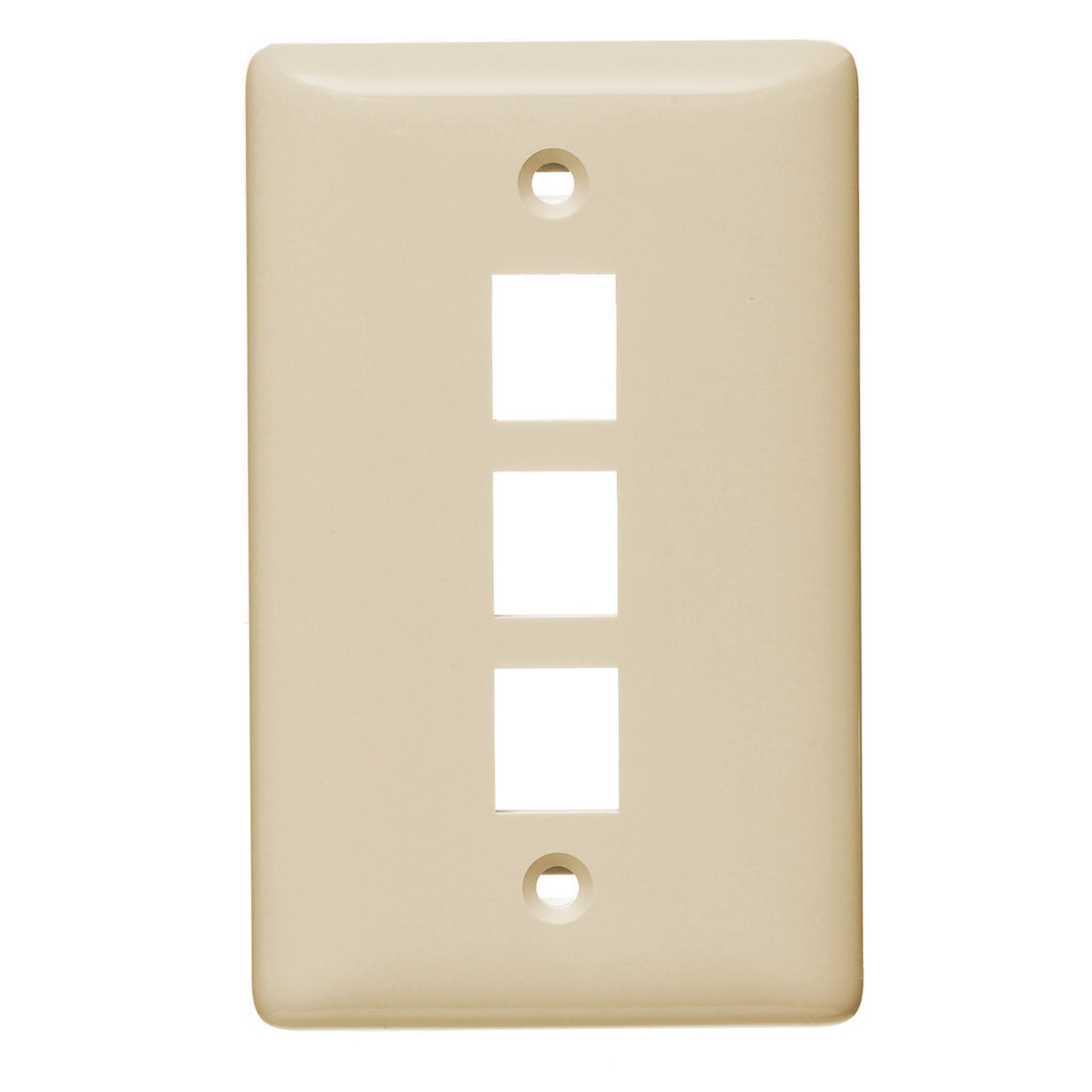 NSP13LA Rear Load Standard Molded Keystone Faceplate, 1 Gangs, 3 Ports, Audio/Video/Voice/Data/Multimedia Module, Fastened Mount, High-Impact Thermoplastic
