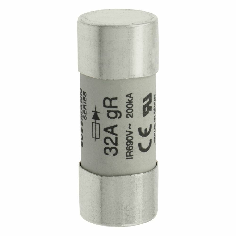 FWP-32G22F High Speed Fuse, 32 A, 690 V, 200 kA Interrupt, Class: gR, Cylindrical Body