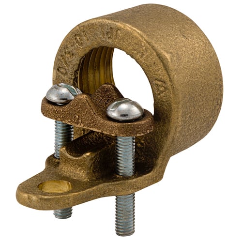 CH-34 ClearChoice Type GBL Grounding Clamp With Strap, 3/4 in Conduit, 10 to 2/0 AWG Conductor, Bronze