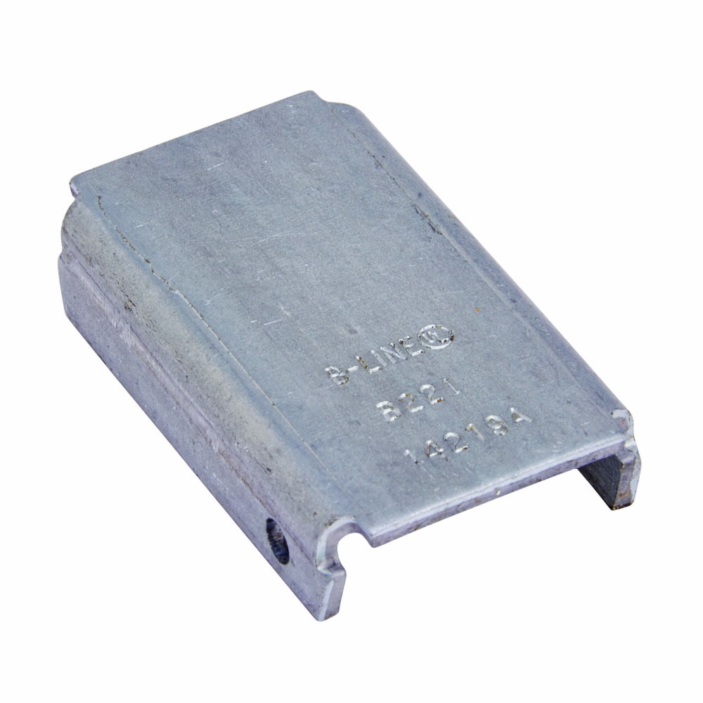 B221ZN Type X Channel End Cap, For Use With B12 Series Channel, Low Carbon Steel, Zinc Plated