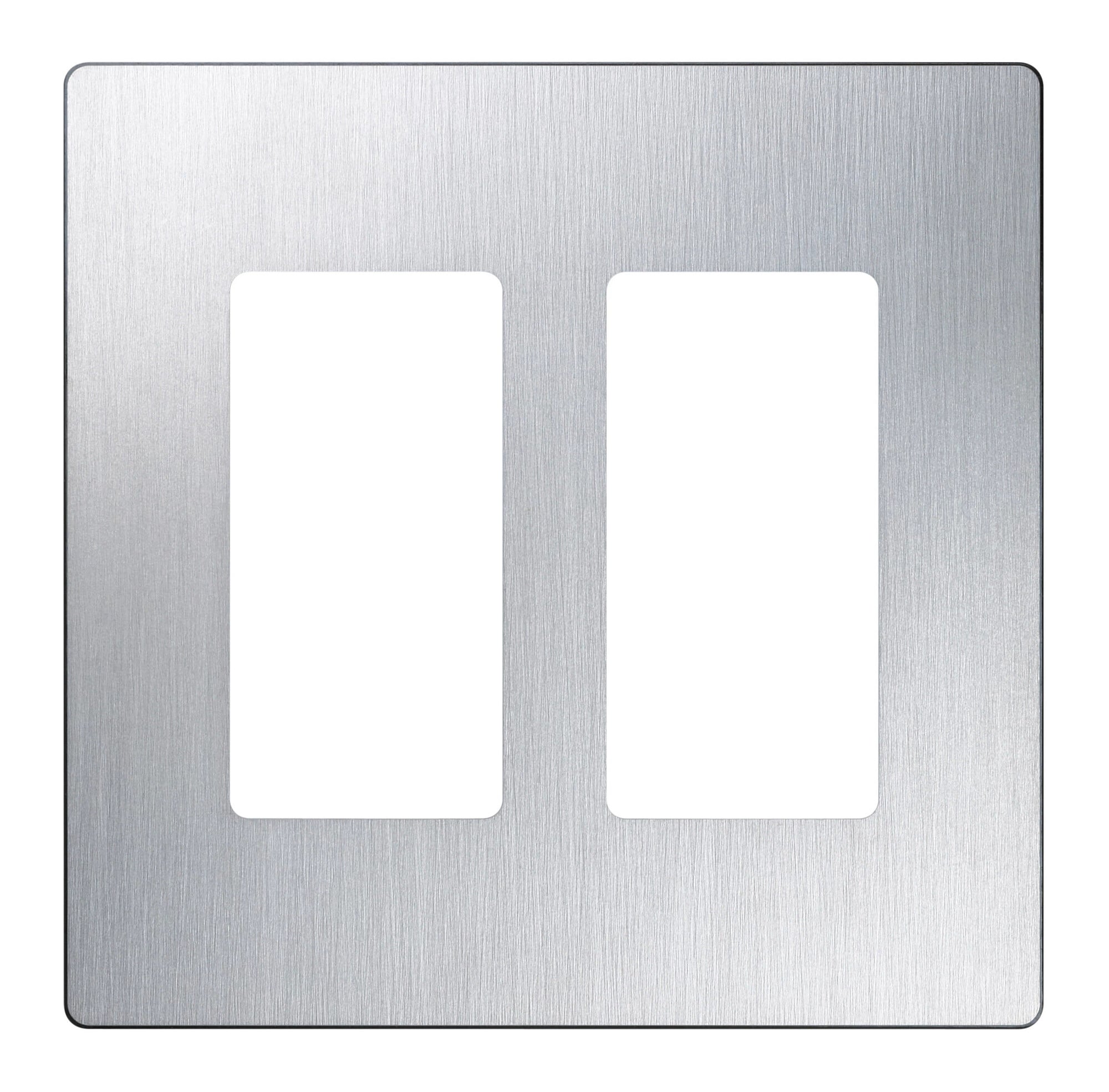 CW-2-SS Claro Wall Plate for Decorator/Designer Paddle Switches and Dimmers, 2 Gang, Gloss, Stainless Steel