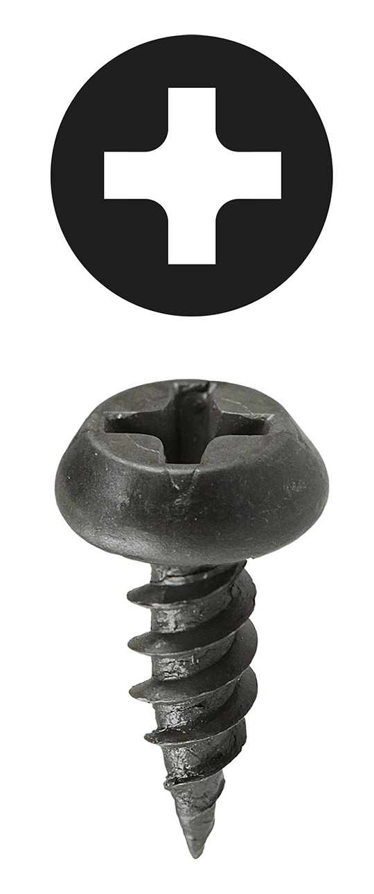 FT6716 Framer Screw, #6, 7/16 in OAL, Pan Head, Phillips Drive, Steel, Black Oxide