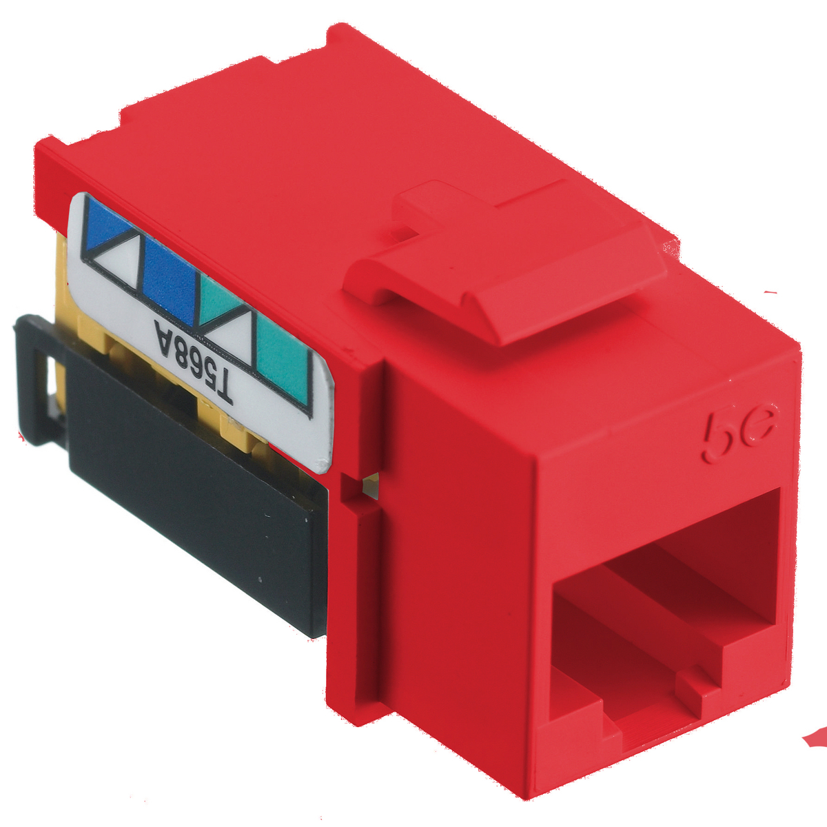 NSJ5ER Standard Universal A/B Modular Jack, Cat 5e Module, Screw Mount, Red