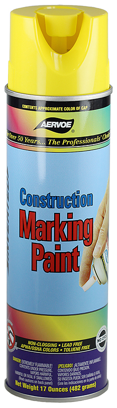 258 Durable Construction Marking Paint, 20 oz Container, Hi-Visibility Yellow, 420 ft
