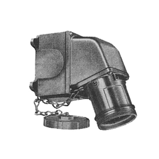 8414 Russellstoll Ever-Lok Heavy Service Locking Receptacle With Black Box and Angle Adapter, 480 VAC, 60 A, 3 Poles, 4 Wires