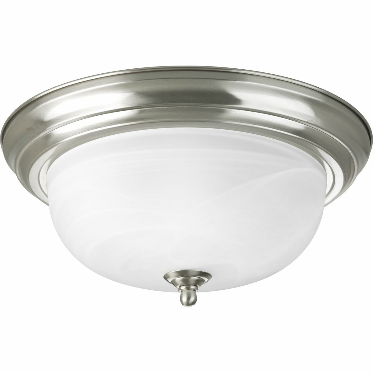 P3925-09 Melon Close-to-Ceiling Fixture, (2) A19 Lamp, 120 V AC, Brushed Nickel Plated Housing