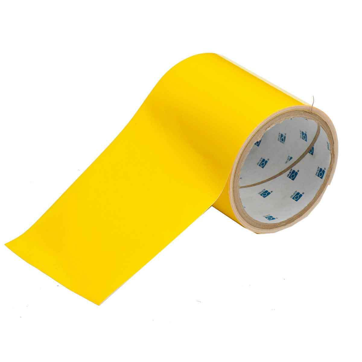 104372 ToughStripe Non-Reflective Floor Marking Tape, 100 ft L 4 in W, Yellow, B-514 Polyester, Rubber Based Adhesive Mount