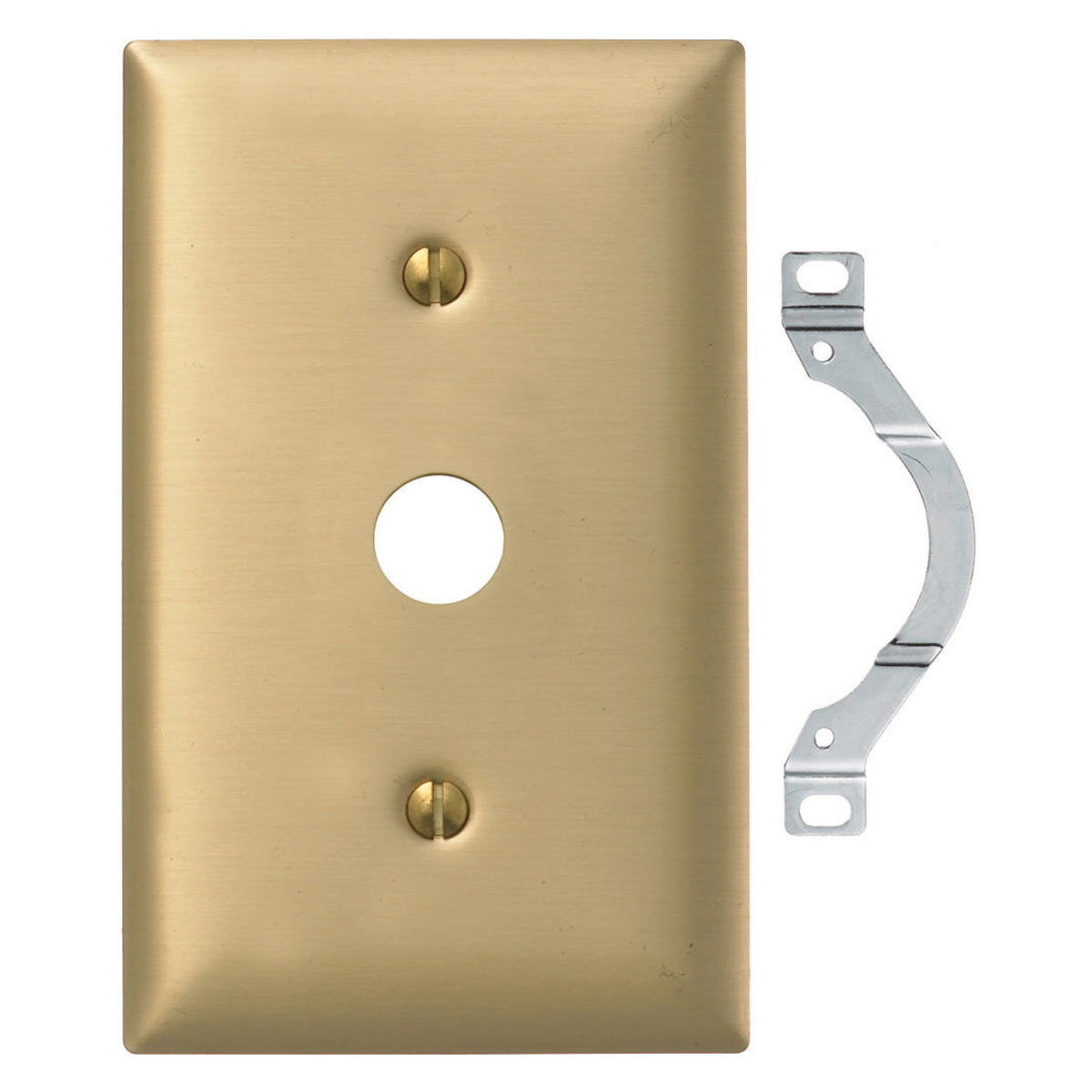 SBP12 Stamped Standard Telephone Wallplate, 1 Gangs, 4-1/2 in L x 2.87 in W, Steel, Box Mount