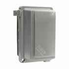 Eaton Crouse-Hinds series extra duty while-in-use cover, Gray, 3.125" deep, Die cast aluminum, Horizontal/vertical, 16:1 configuration, Single-gang, Universal mounting