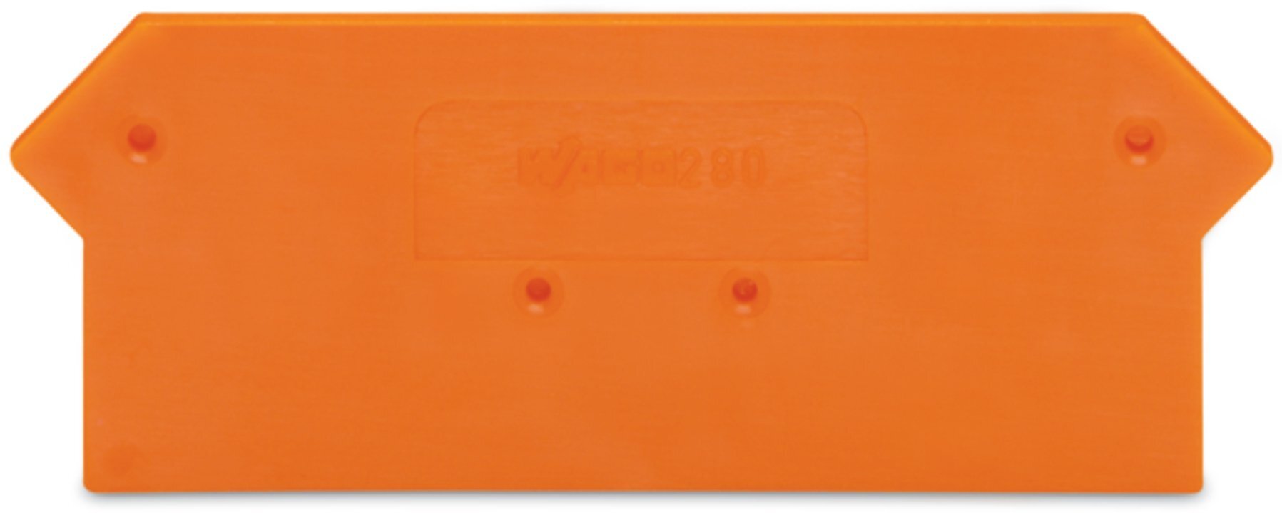 280-317 280 End Intermediate Plate, For Use With Rail Mounted Terminal Block, Polyamide (PA66), Orange