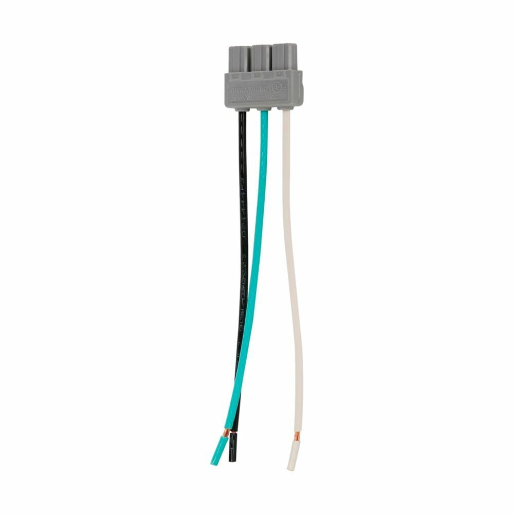 Eaton ArrowLink modular receptacle connector, Leaded Modular Receptacle Connector, 20 A, Gray, Polycarbonate, Two-pole, Three-wire, Single, Stranded Wire Leads, Modular, 125 V/AC, 14 -12 AWG, Stranded wire leads