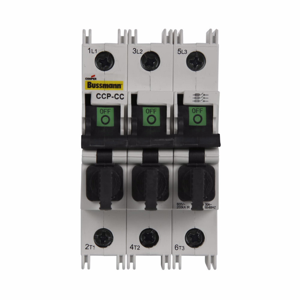 CCP-3-30M CUBEFuse Fusible Disconnect Compact Circuit Protector, 600 VAC/125 VDC, 30 A, 3 Poles, Midget Fuse, 18 to 6 AWG Wire