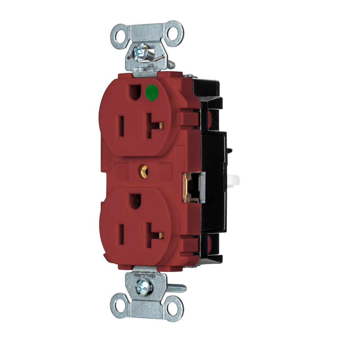 8300STR EdgeConnect Straight Blade Receptacle, 125 V, 20 A, 2 Poles, 3 Wires, Red