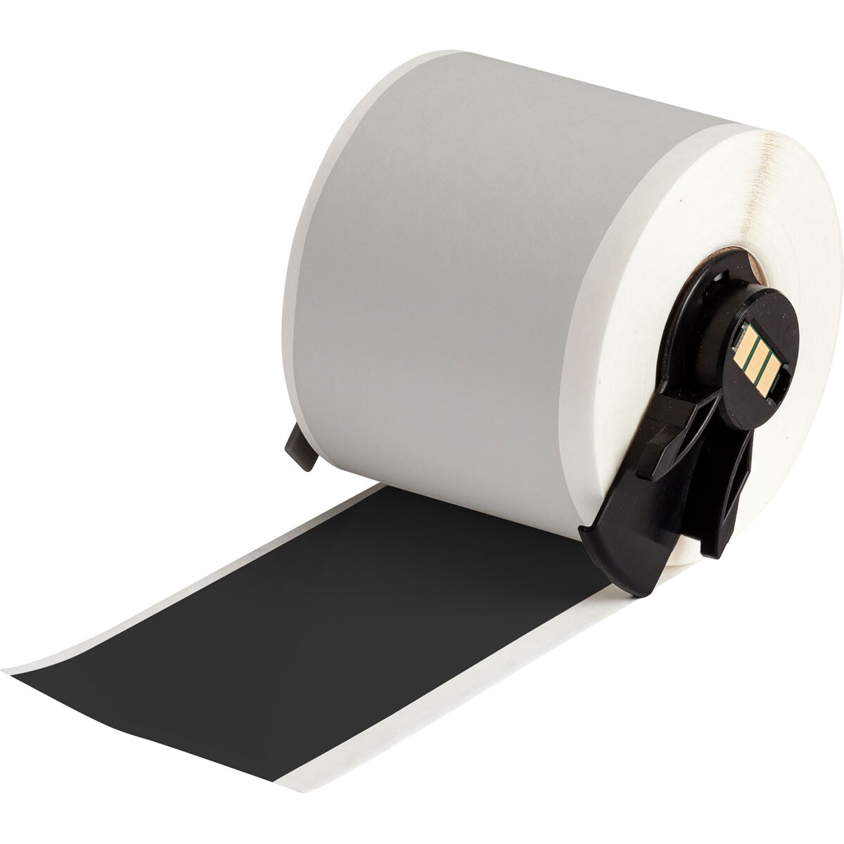 M6C-2000-595-BK All Weather Permanent Adhesive Label Tape, 50 ft L x 2 in W, Black, Vinyl