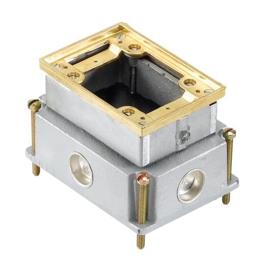 641-1 Steel City 640 Fully Adjustable Flush Service Floor Box, Cast Iron, 35 cu-in Capacity, 1 Gangs, 5-1/2 in L x 4 in W x 3-5/8 in H