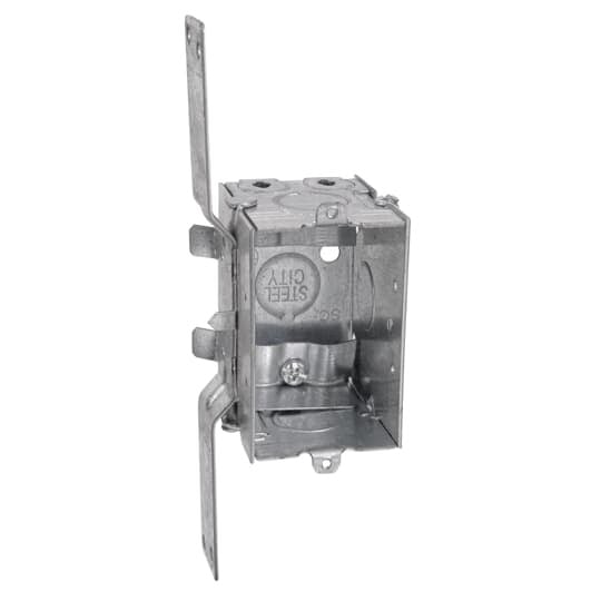 LXWV-25 Steel City Gangable Switch Box, Steel, 12.5 cu-in Capacity, 1 Gangs, 1 Outlets, 5 Knockouts, 2 in W x 2-1/2 in D x 3 in H