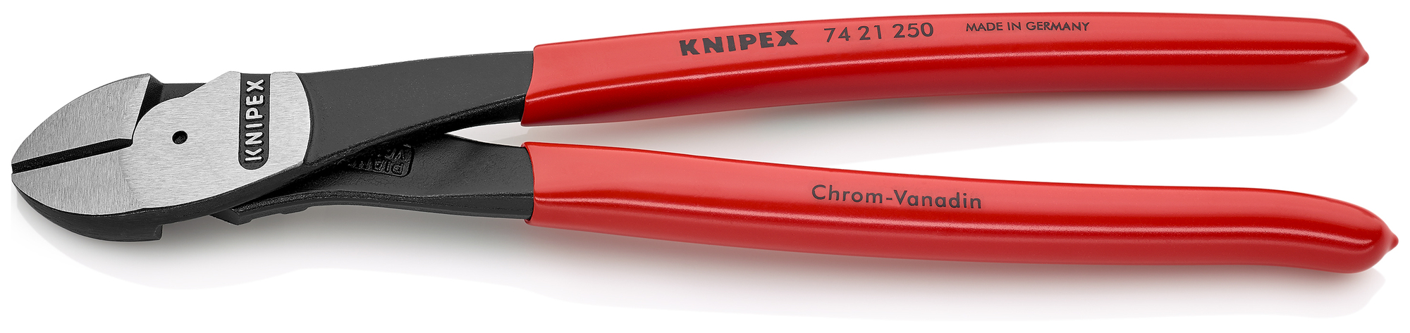 High Leverage 12° Angled Diagonal Cutters, 10 in., Plastic Coating