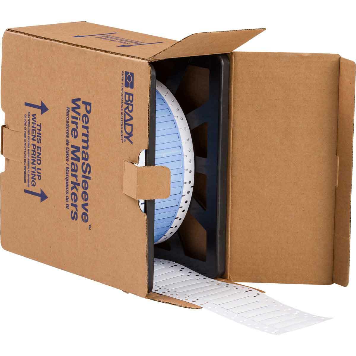 PS-187-2-WT-2 PermaSleeve 1-Sided Heat Shrink Wire Marker Sleeve, 20 to 10 AWG Wire, 1 in L x 1 in W, B-342 Polyolefin