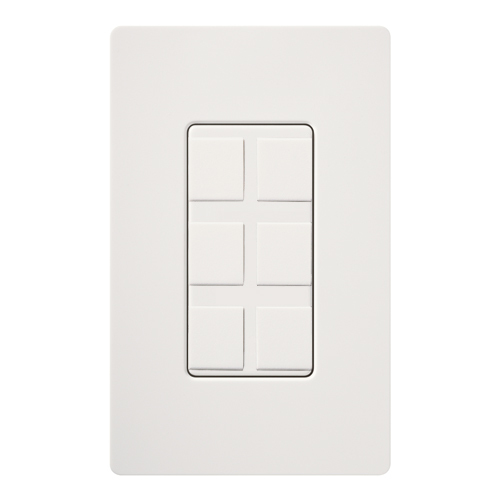 CA-6PF-WH Claro 6-Port Frame, Field Customizable, Fits Decorator-Style Wall Plates, White