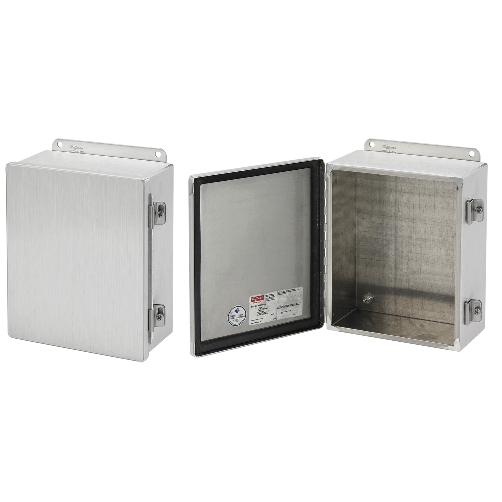 A1008CHAL Junction Box, 10 in H x 8 in W x 4 in D, Continuous Hinged/Screw Clamp Cover, NEMA 12/IP65 NEMA Rating, Aluminum