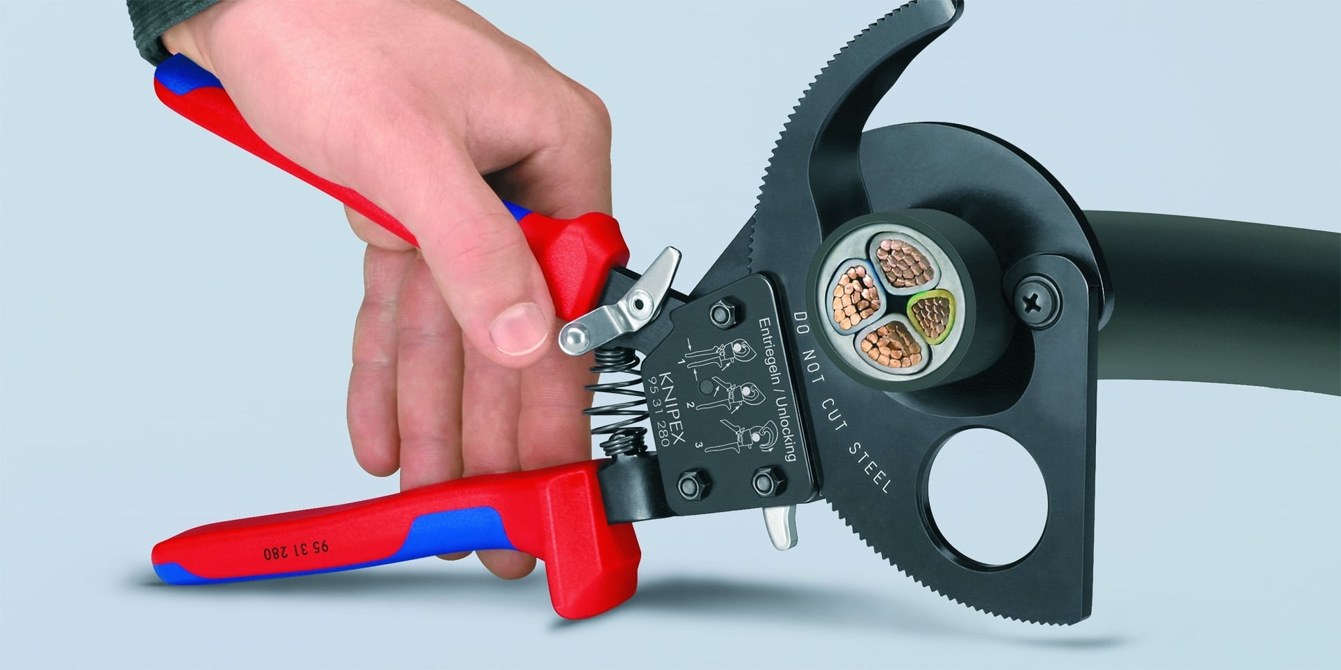 Ratcheting Cable Cutters, 11 in., Multi-Component