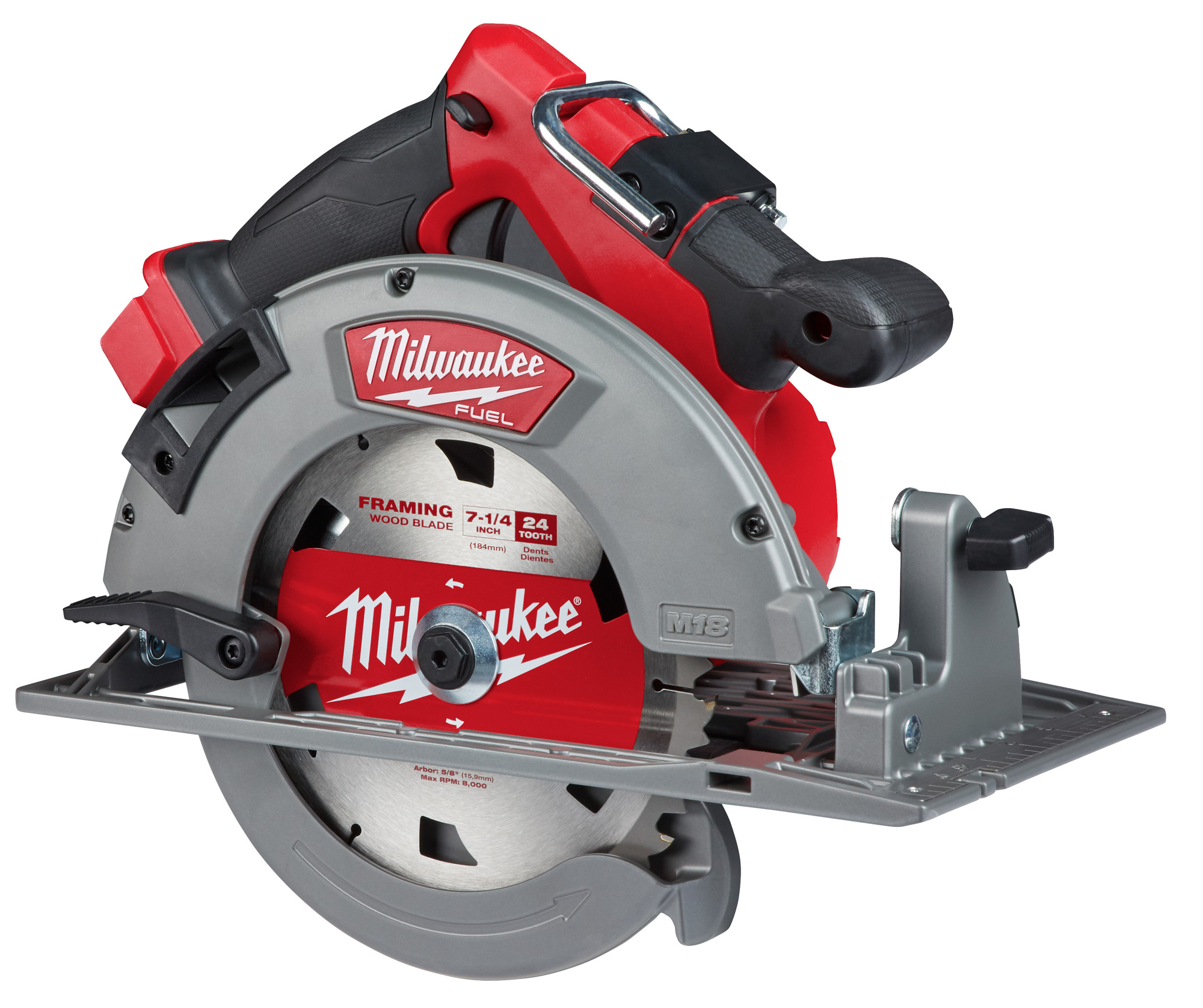 2732-20 M18 Fuel Cordless Circular Saw, 7-1/4 in Blade, 5/8 in Arbor/Shank, 18 V DC, 2-1/2 in, 1-7/8 in D Cutting, Li-Ion Battery, Right Blade Side