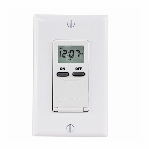 EI500WC Digital In-Wall Electronic Timer Switch, 1 min to 7 days Setting, 120 V AC, 1/4 hp, 1NO 1 Form A SPST Contact, 1 Poles