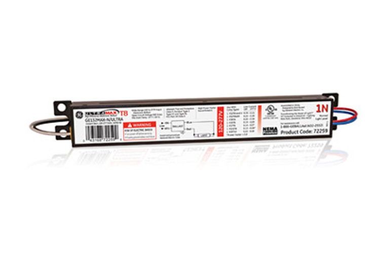 GE132MAXPN/ULTRA Professional High Efficiency Electronic Fluorescent Ballast, 32 W Lamp, 120 to 277 VAC, Instant, 0.87 Ballast Factor