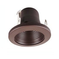 19501OB-OB Baffle Trim, 3-1/2 in ID x 5 in OD, Incandescent Lamp, For Use With 4 in Recessed Housing, Aluminum