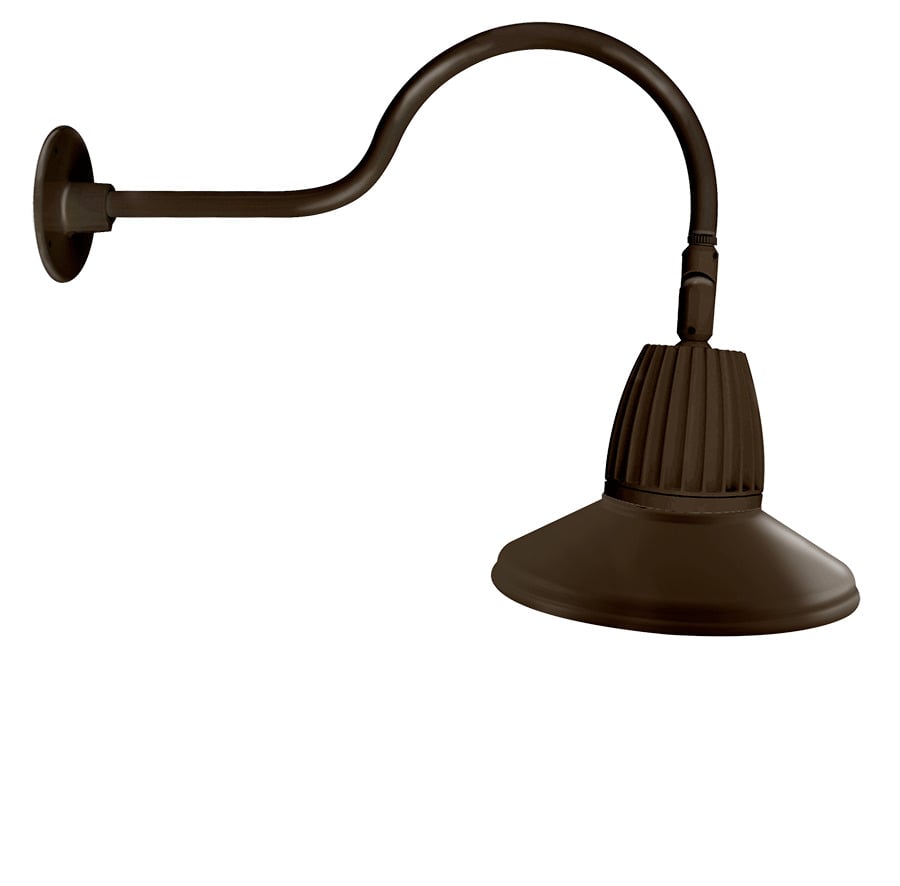 GN1LED26YSTBWN LGOOSE Gooseneck Spot Decorative Fixture With GOOSE1BWN 24 in Goose Arm Style 1, 29 W Fixture, 120/208/240/277 V AC, Brown Housing