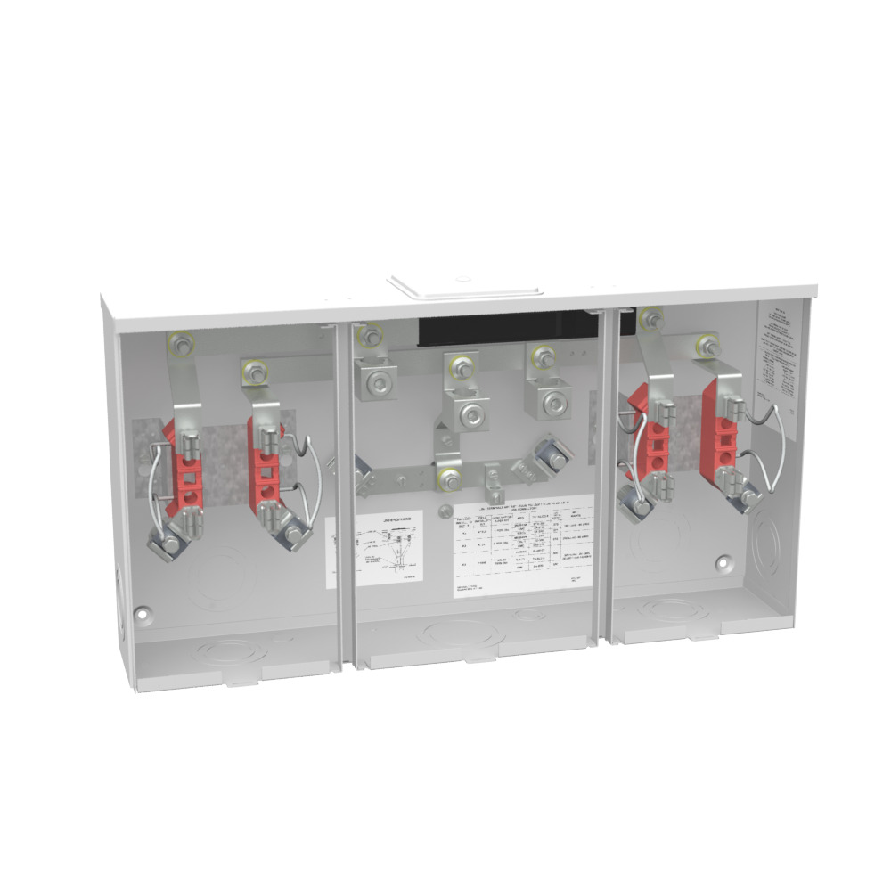U1252-X-K3-IL 4 Term, Ringless, Large Closing Plate, 2 Position, Single Connector, 4-600 kcmil, 7-16 inch Knockout Lock Provision