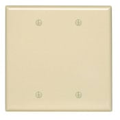 80525-I Midway Size Blank Wall Plate, 2 Gangs, 4.94 in W x 4.875 in H, Thermoset Plastic, Ivory