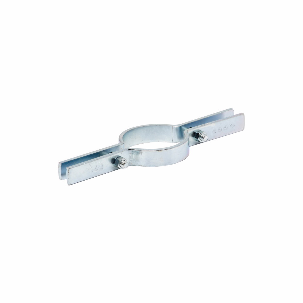 B3373-3/4ZN Standard Pipe Riser Clamp With 4 Hex Nuts, 3/4 in Pipe, 3/8 in Bolt, 255 lb, Steel, Zinc Plated, Import