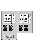 U011GB4 Midwest GE 2-Head Unmetered Power Pedestal, 120/240 V AC, 70 A, 1 Phase, 6 AWG to 350 kcmil Wire, NEMA 3R Enclosure