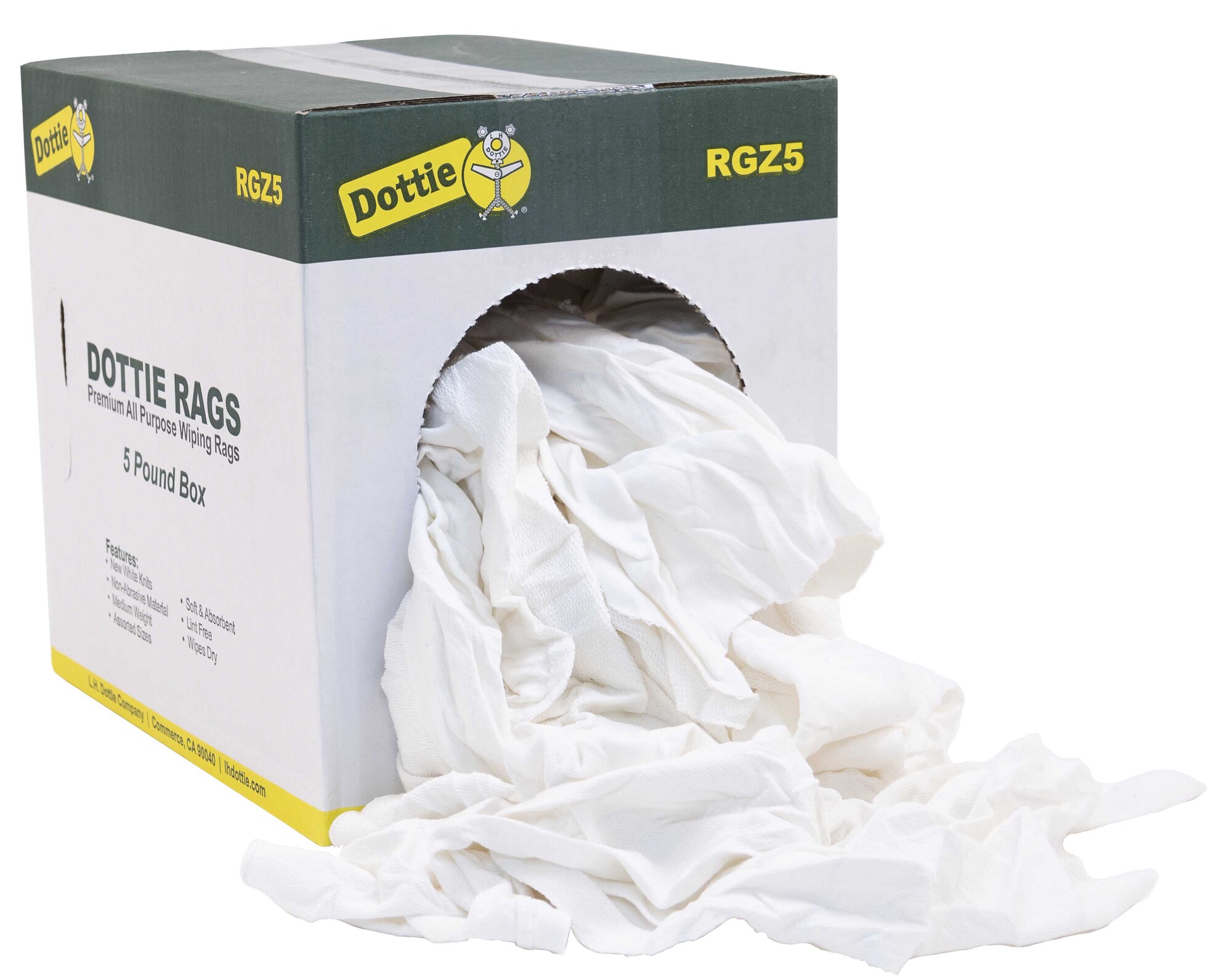 RGZ5 Knit Wiping Rag, Bleached White