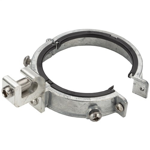 SGBTL39040 Bridgeport Mighty-Rite Grounding Insulated Threadless Split Bushing With Stainless Steel Hardware, UV Stabilized Insulators, 4 in Trade, 6 AWG Wire Min, 250 kcmil Wire Max, 3.87 in Dia, Die Cast Zinc