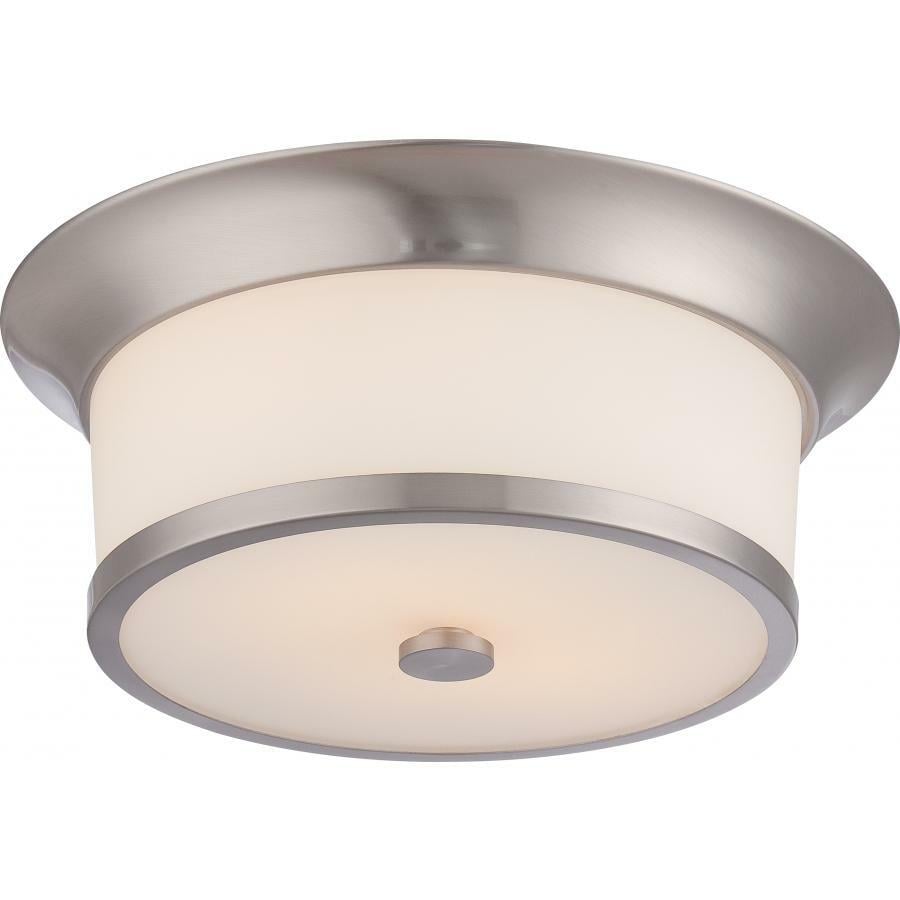 60-5460 Nuvo Mobili Transitional Ceiling Light, (2) A19 Lamp, 120 V AC, Brushed Nickel Housing