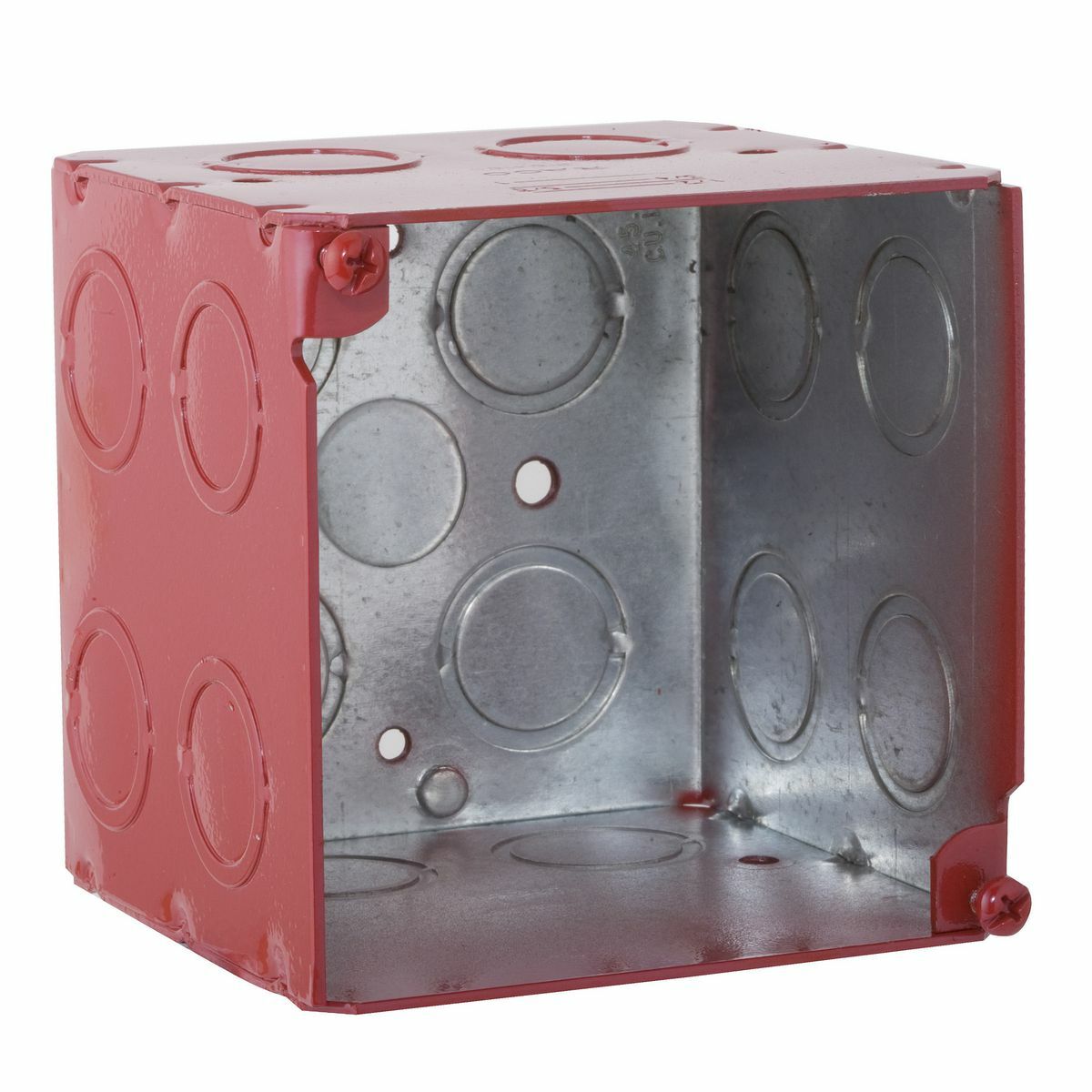 911-2 Square Box, Steel, 42 cu-in Capacity, (16) Knockouts, 3-3/4 in H x 3-3/4 in W x 3-1/2 in D